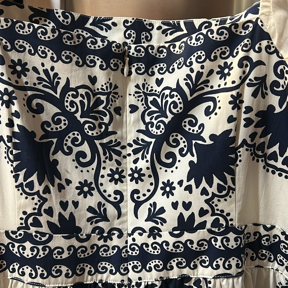 Boden Ink Blue and White Midi Dress - Picture 6 of 8